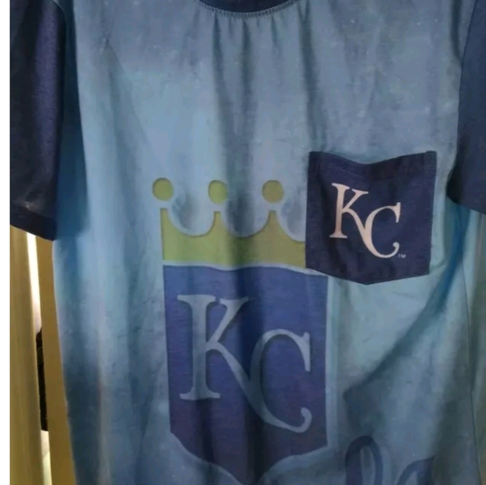 Klew X MLB Kansas city Royals All over print shirt. Double stitched! (L)